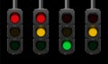 Traffic Light Signal Sequences Night Royalty Free Stock Photo