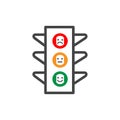 Traffic light signal - Vector icon. Emojy traffic light Stock Vector illustration isolated on white background