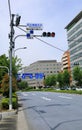 Traffic light and Traffic Signboard on Japan road Royalty Free Stock Photo