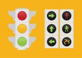 Traffic light. Single flat icon on background. Vector illustration