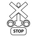 Traffic light stop railway icon , outline style Royalty Free Stock Photo