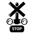 Traffic light stop railway icon , simple style Royalty Free Stock Photo