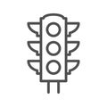 Traffic light thin line vector icon