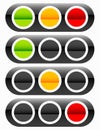 Traffic light, traffic lamp icon in set. Semaphore with green, y Royalty Free Stock Photo