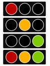 Traffic light, traffic lamp icon in set. Semaphore with green, y Royalty Free Stock Photo