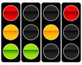 Traffic light, traffic lamp icon in set. Semaphore with green, y Royalty Free Stock Photo