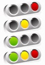 Traffic light, traffic lamp icon in set. Semaphore with green, y Royalty Free Stock Photo