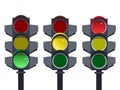 Traffic light, traffic light sequence. Red, yellow, green lights Go, wait, stop. on white background vector illustration