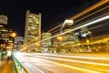 Traffic light trails in Boston Royalty Free Stock Photo