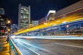Traffic light trails in Boston Royalty Free Stock Photo