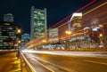 Traffic light trails in Boston Royalty Free Stock Photo