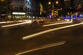 Traffic Light Trails in City