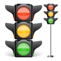 Traffic light vector illustration isolated on white Royalty Free Stock Photo