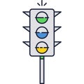 Traffic light vector signal road stoplight icon