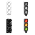 Traffic light for vehicles.Car single icon in cartoon style vector symbol stock illustration web. Royalty Free Stock Photo