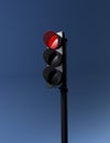 Traffic light with working yellow signal isolated on blue sky backgroundtraffic light with working red signal isolated on blue sky Royalty Free Stock Photo