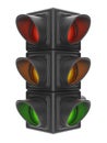 Traffic lights 3d. Isolated on white Royalty Free Stock Photo