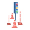 Traffic Lights Cones Composition Royalty Free Stock Photo