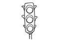 Traffic Lights Doodle Icon Vector