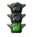 Traffic lights, 10eps. Green light. Royalty Free Stock Photo