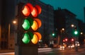 Traffic lights evening speed. Generate Ai