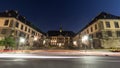 traffic lights in front of the castle in fulda germany in the evening Royalty Free Stock Photo