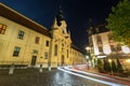 Traffic lights fulda germany in the evening Royalty Free Stock Photo