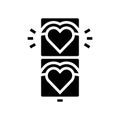 traffic lights heart glyph icon vector illustration