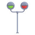 Traffic lights in metro icon, cartoon style Royalty Free Stock Photo