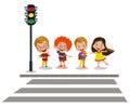 Traffic lights pedestrian on the sidewalk Royalty Free Stock Photo