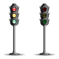 Traffic lights or stop lights Road Signal on a metal pole