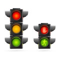 Traffic Lights Set Realistic. Vector Royalty Free Stock Photo