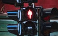 Traffic lights showing the red man for Don`t Walk Royalty Free Stock Photo