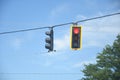 Traffic lights showing an red signal light. Royalty Free Stock Photo