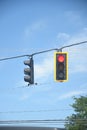 Traffic lights showing an red signal light. Royalty Free Stock Photo