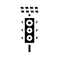 traffic lights with solar panel glyph icon vector illustration Royalty Free Stock Photo