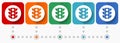 Traffic lights vector icons, infographic template, set of flat design symbols in 5 color options Royalty Free Stock Photo