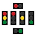 Traffic lights. on white background.Vector traffic illustration