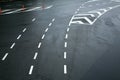 Traffic lines on asphalt Royalty Free Stock Photo