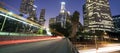 Traffic through Los Angeles financial district