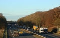 Traffic on M6 motorway in Lancashire countryside Royalty Free Stock Photo