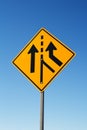 Traffic Merge Sign Royalty Free Stock Photo