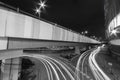 Night traffic in downtown of Hong Kong city Royalty Free Stock Photo