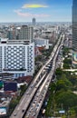 Traffic in modern city, Bangkok, Thailand.