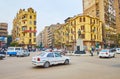 Traffic in Mohamed Naguib Square, Cairo, Egypt