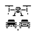 traffic monitoring drone glyph icon vector illustration