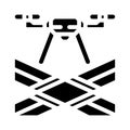 traffic monitoring drone glyph icon vector illustration