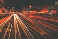 Traffic in Motion at Night Royalty Free Stock Photo