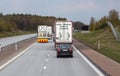 Traffic on motorway E6-E20 in Halland, Sweden Royalty Free Stock Photo