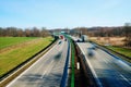 Traffic on motorway with motion blurred cars Royalty Free Stock Photo